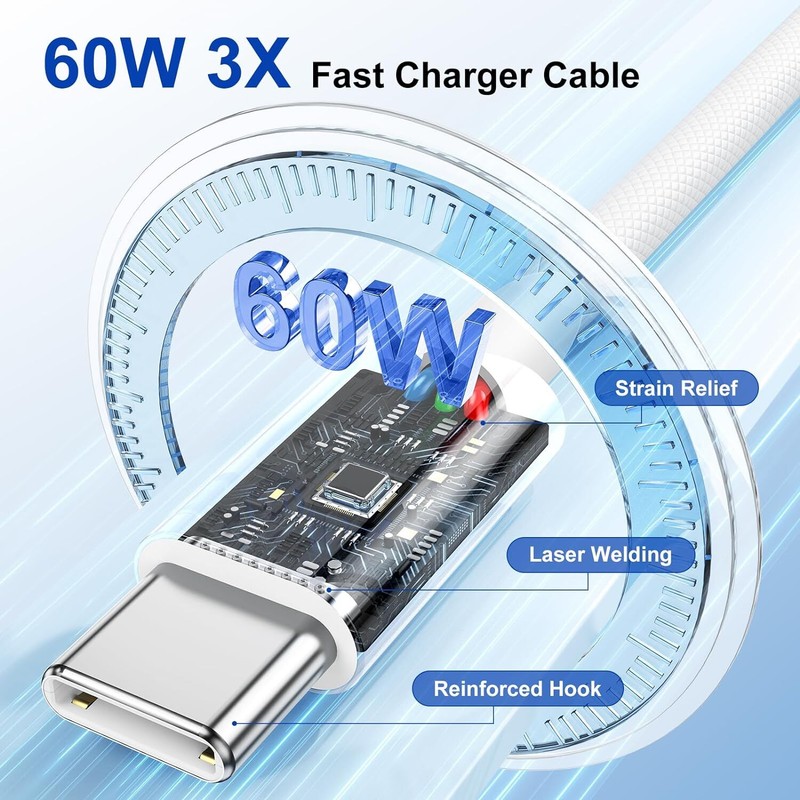 For iPhone 15 16ProMax iPad Samsung 20W QC 3.0 USB-C Fast Charger PD TypeC Cable gallery
