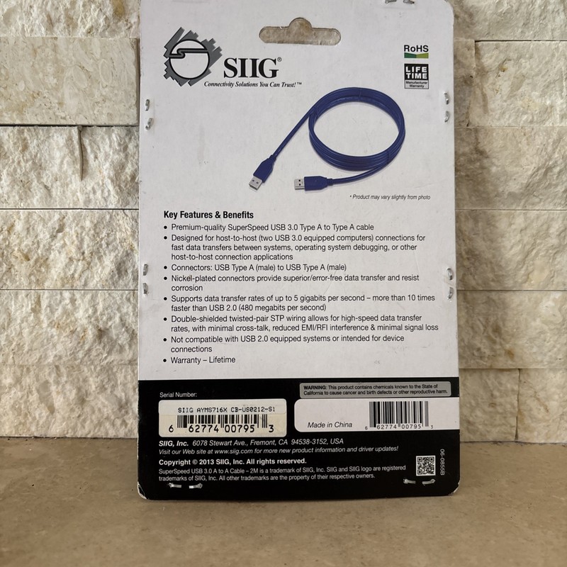 Superspeed Usb 3.0 Type A male To Type A male Cable 2 Meters gallery