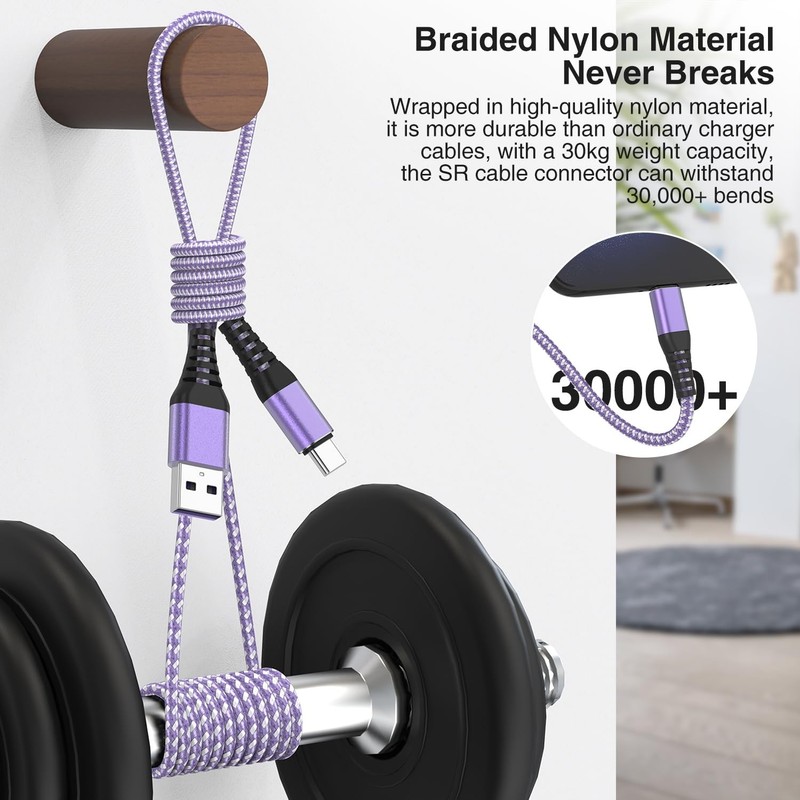 5Pack USB C Type C Cable 6FT,Nylon Braided Fast Charging 3A Quick Charger Cor... gallery