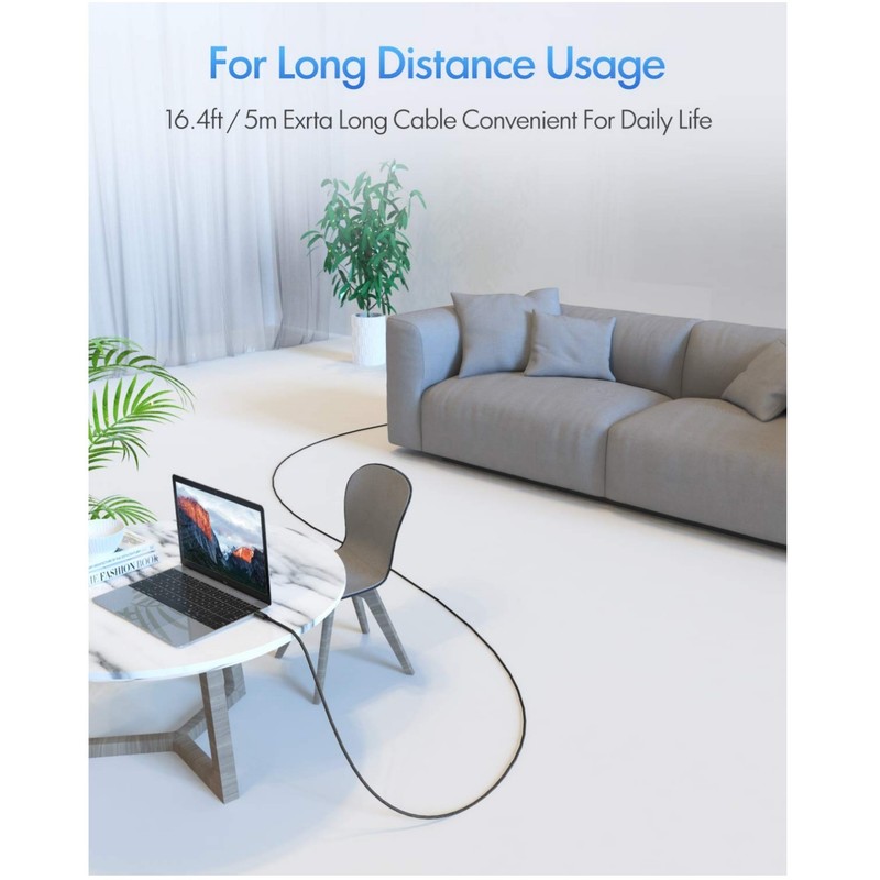 Ultra Long 16ft USB-C to USB-C Cable – Fast Charge