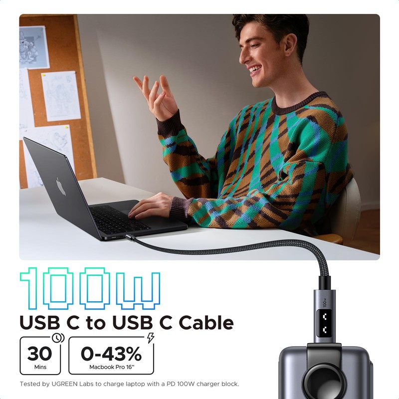 100W USB C To C Cable 10 FT Fast Charging Type C Power Charger Cord Wire Lead gallery