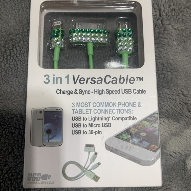 3 In 1 Charging Cable 3 Foot Cable Length. New Made By Great VersaCable. New ‼️