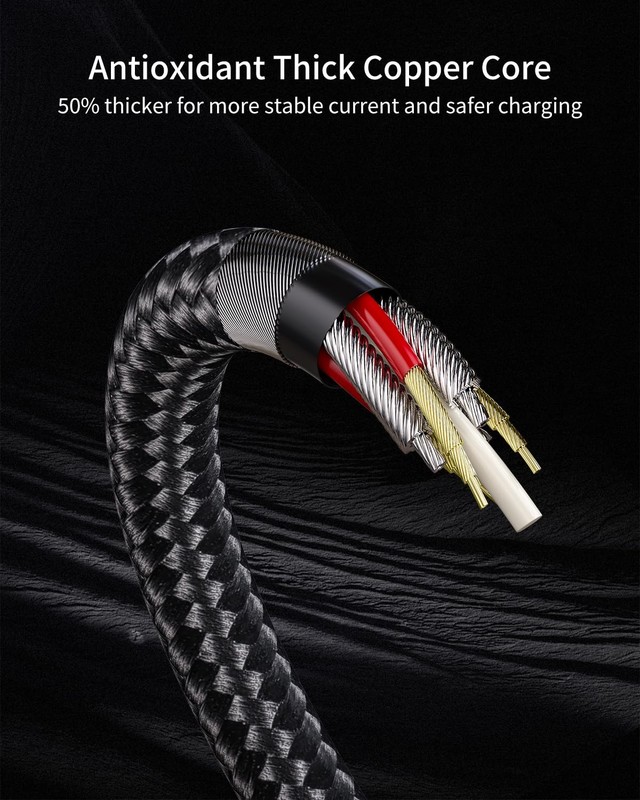 1.5 FT USB C Cable, Short USB to USB C Cord [18 inch, 3 Pack] Braided USB Typ... gallery