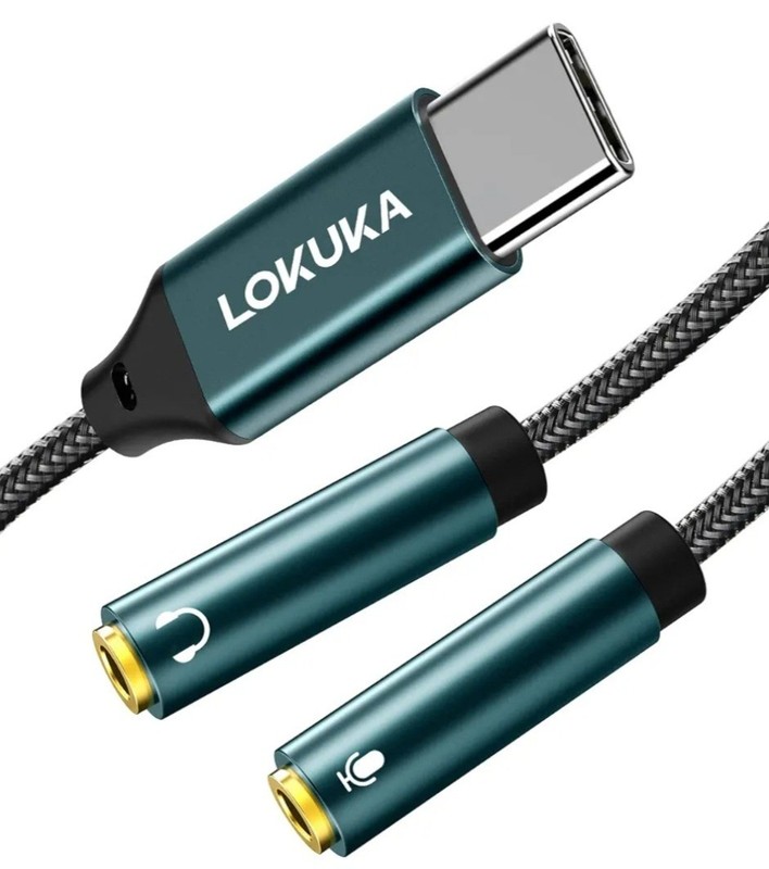 USB C to Dual 3.5mm Female Headphone Splitter, Type C to AUX TRRS 2-in-1 Audi…
