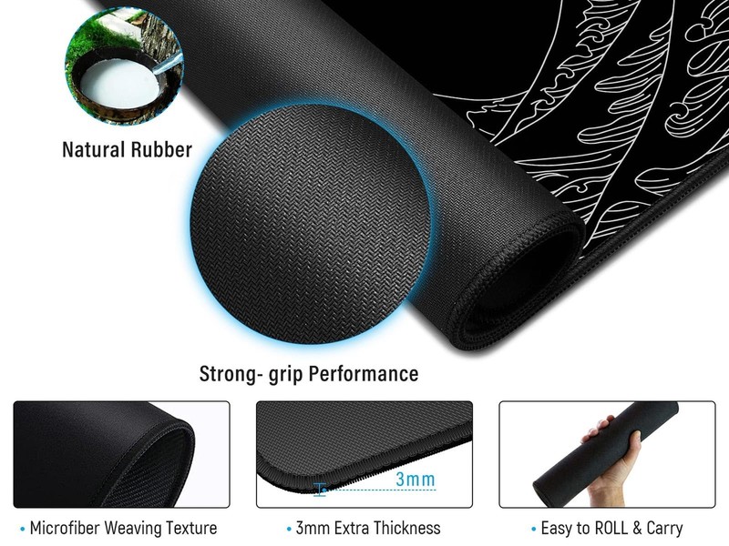 JIALONG Gaming Mouse Pad, Large Mousepad with Non-Slip Rubber Base, Smooth Cl... gallery