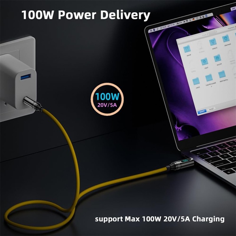Cable Smart LED Display USB-C USB4 Cable 20Gbps 100W 8K for Laptop Disk Phone... gallery