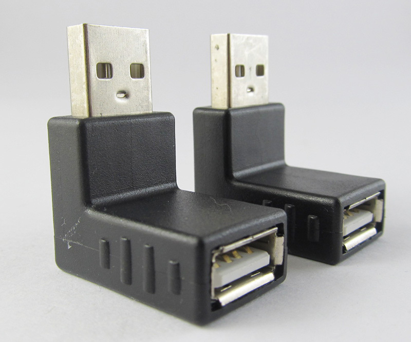50pcs USB 2.0 4pin A Male To USB 2.0 4pin Female Right Angle Adapter Connector