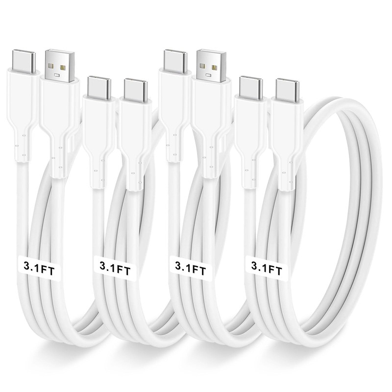 4 Pack 60W Charging Cable 3.1 Feet Fast Charger Type C Power Cord Set Wire