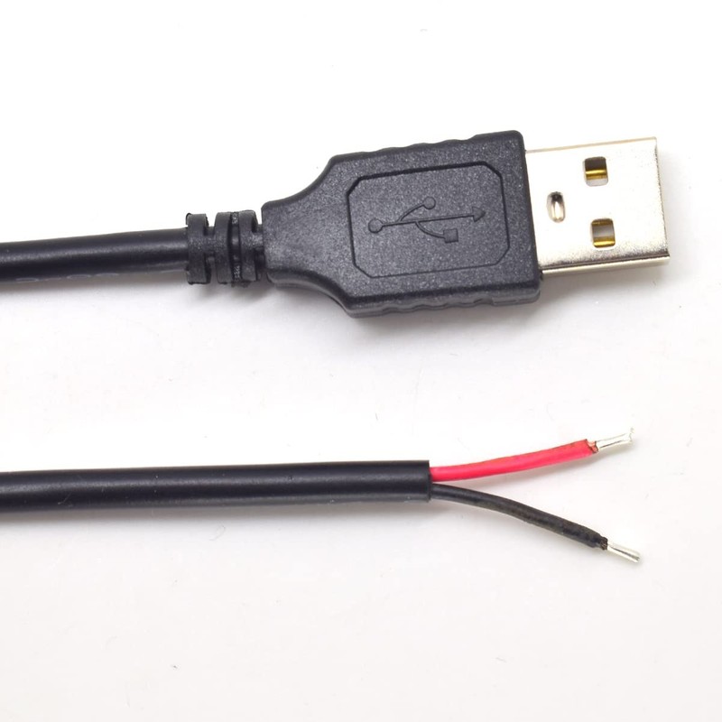 2PCS 20AWG USB Pigtail 2 Wire,1M/3.3FT USB 2.0 Male Plug 2pin Wire DIY Pigtai... gallery