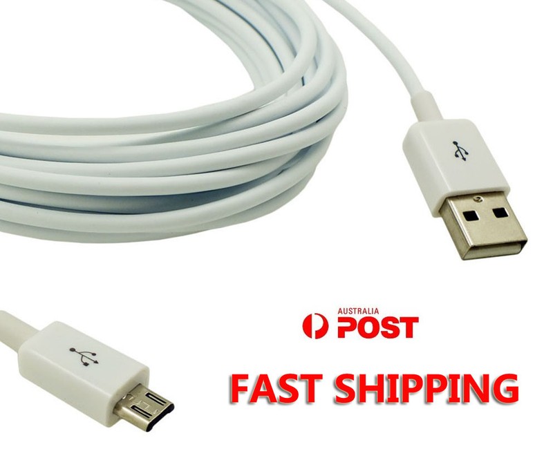 3M White Micro-B USB Data Sync Charger Adapter Charge Cable Cord Lead For LG Q60 gallery