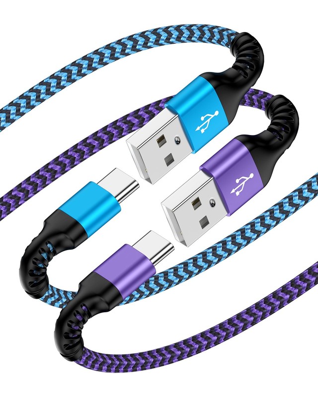 USB C Charger 6 Ft, Android C Type Fast Charging Cable for 6FT, Blue, Purple