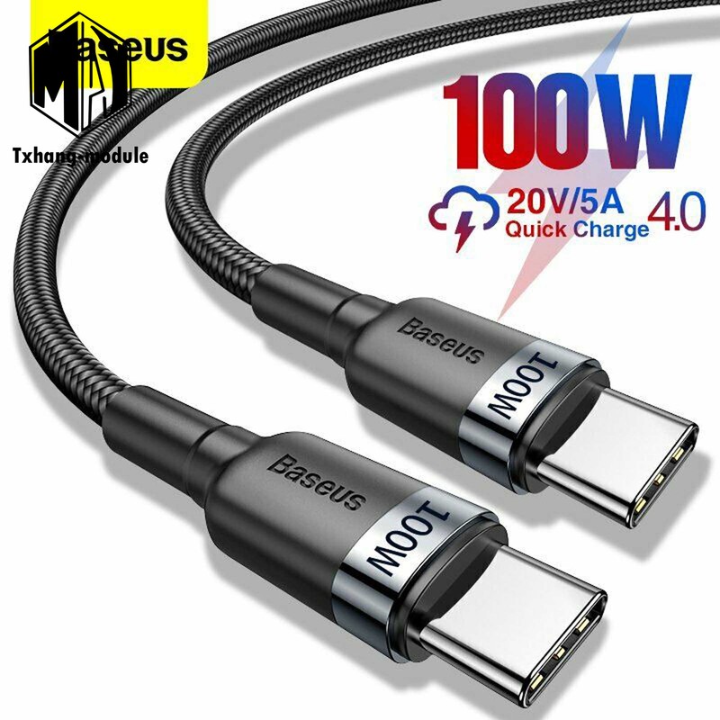 Baseus 6ft 5A 100W Type C to C Cable QC 4.0+PD 2.0 Fast Charger Lead A2TM