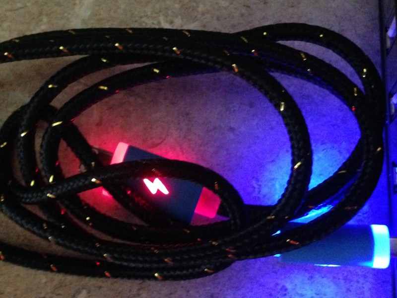 FLASH BRAIDED LED light charger cable FOR apple iphone 6 5 4 galaxy s3 micro USB