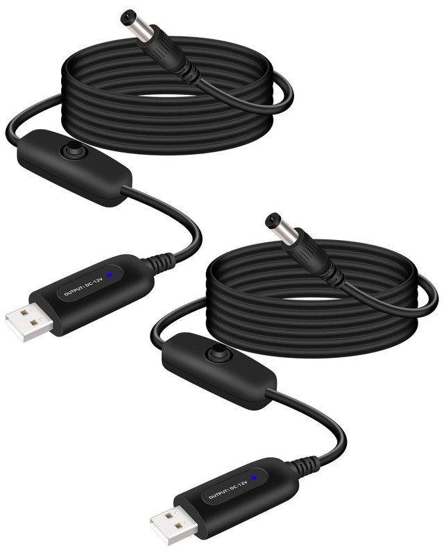 12W USB 5V to 12V Step Up Converter Cable with On/Off Switch & LED Indicator,...