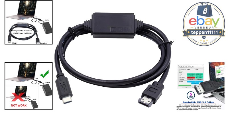 USB-C to eSATA Adapter 5Gbps Power Over eSATA for HDD/SSD/ODD gallery