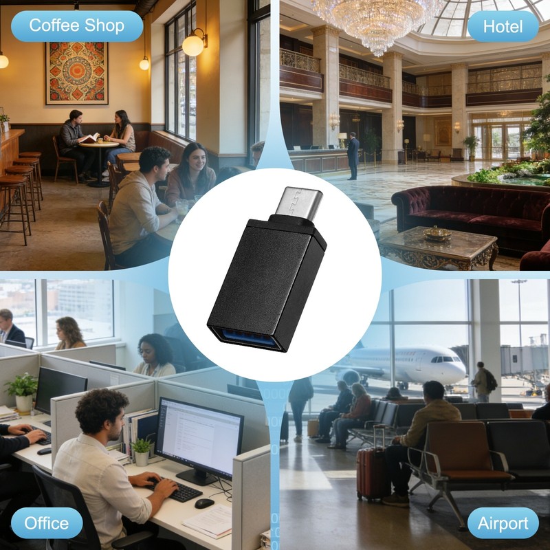 2 Pcs USB Data Blocker, USB C to A Data Protector, Black gallery