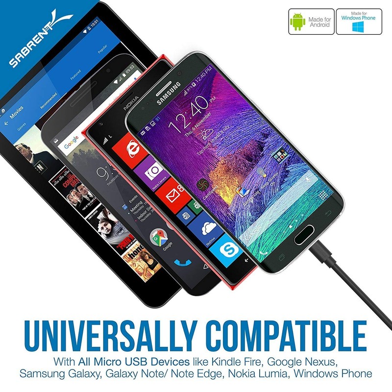High Speed Micro USB Cables, 3ft Length for Smartphones and Tablets - 6 Pack gallery
