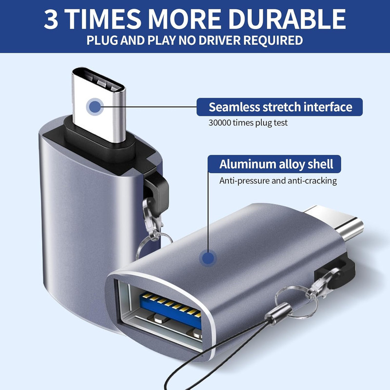 USB C to USB Adapter, USB C Male to USB 3.0 Female Adapter (3-Pack), Type C Thun gallery