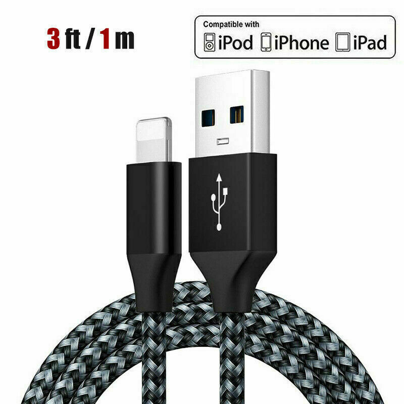 3 Pack Fast Charger Cable Heavy Duty For iPhone 13 12 11 X XR 8 7 Charging Cord