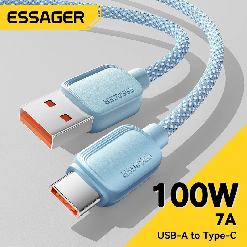 Essager 7A 100W USB Type C Cable PD Fast Charging Charger USB A Data Cord Cable