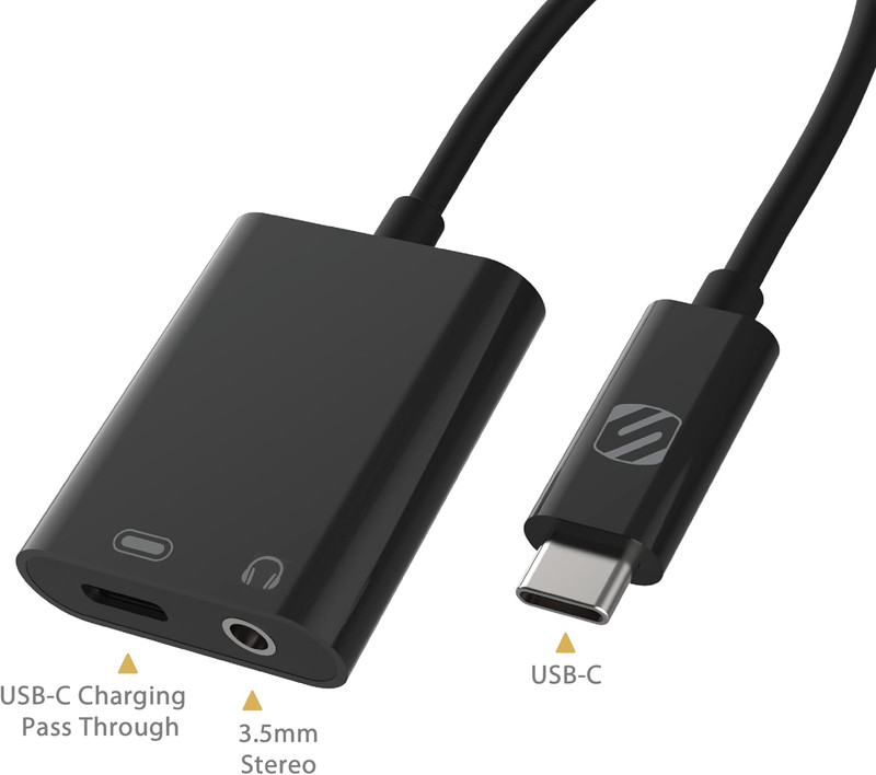 CAAP Strikeline USB Type-C Headphone Adapter with Female 3.5Mm Aux Input and USB gallery