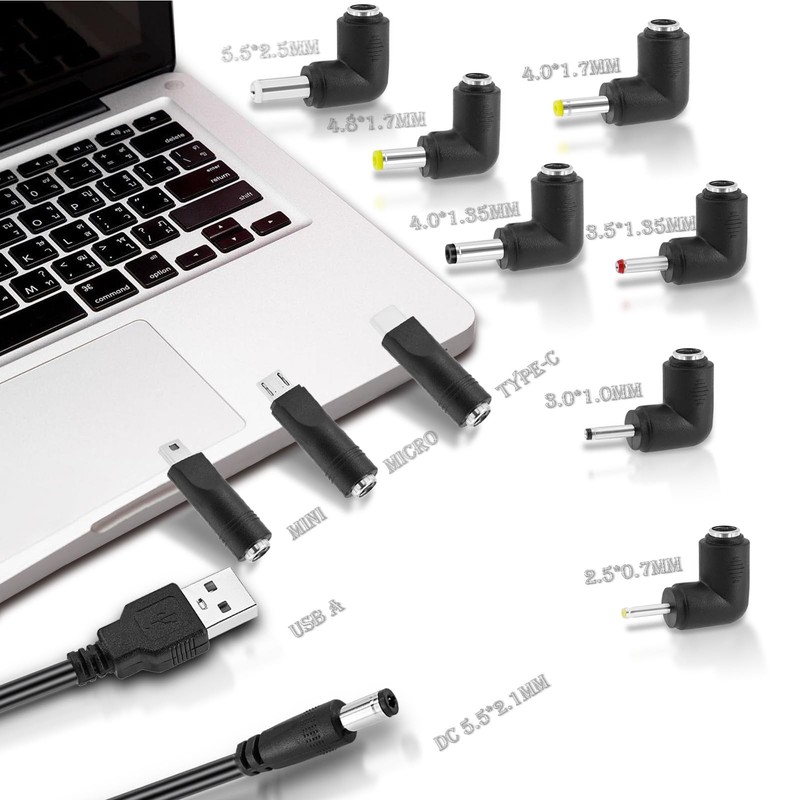 Universal USB to DC Power Cable, 1M/3Ft USB Charger Cord, 5V 5.5 x 2.1 mm Pow... gallery