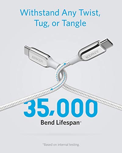 ANKER USB-C 2.0 CABLE POWERLINE+ III 6FT USB-IF CERTIFIED CABLE SILVER