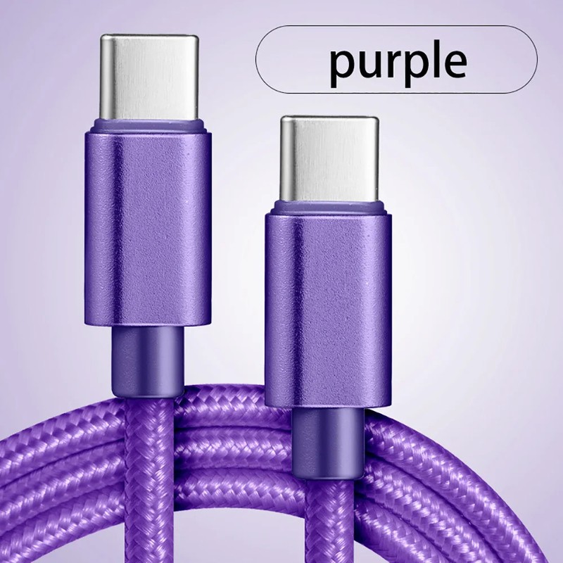 66W 5A Nylon 1m 2m 3m USB C To Type C Fast Charging Cable for Iphone 15 16 Pro M gallery