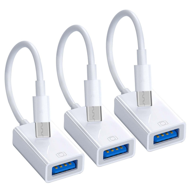 POHFP USB C to USB Adapter 3 Pack,TypeC OTG Cable, C Male to USB A Female Ada…