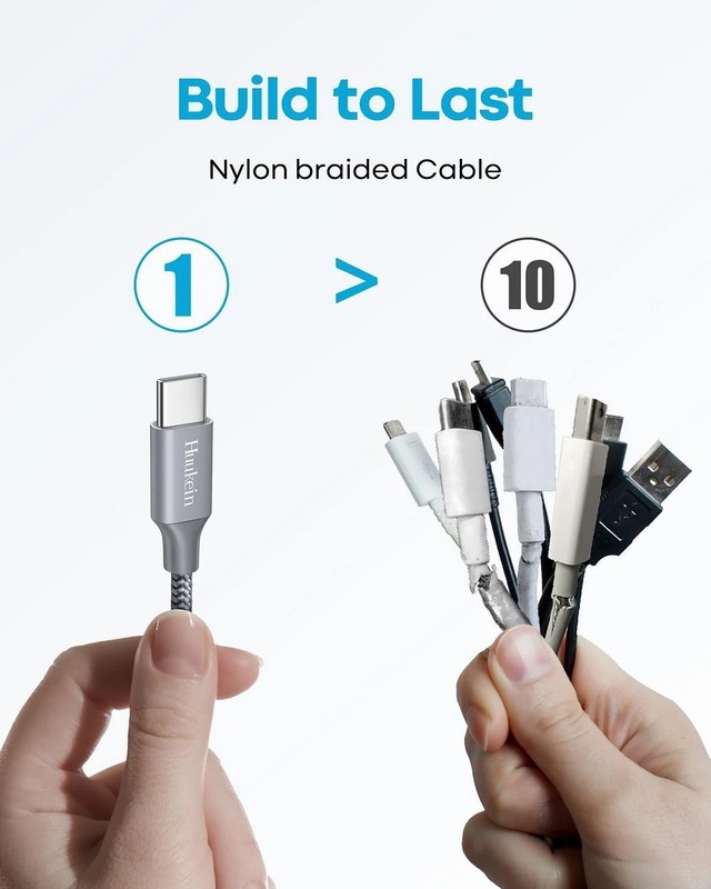 Short USB C Cable 1Ft, 2-Pack USB a to USB C Cable Fast Charging, Short USBC Cha gallery