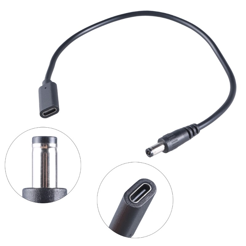 Type C Female to DC5525 Male Extension Cable Power Cord Wire Support 3A Current gallery