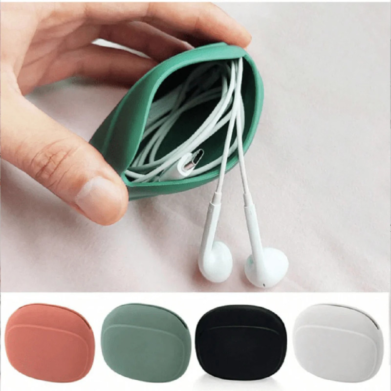 Silicone Cell Phone Cable Bag, Data Cable Storage Box, Travel Earphone, Wire Key gallery