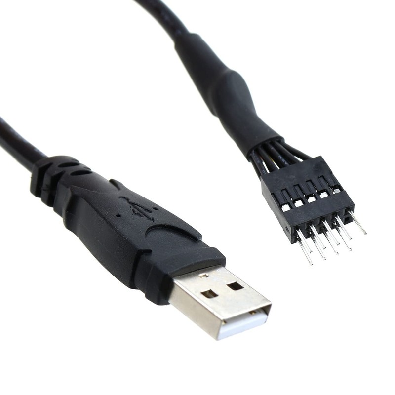 9Pin USB to USB Motherboard Header Cable Black 9Pin USB IDC Dupont Male Heade... gallery