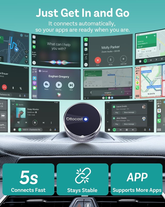 Mini Tube 2026 Wireless CarPlay & Android Auto Adapter, Ultra-Fast Auto Recon... gallery