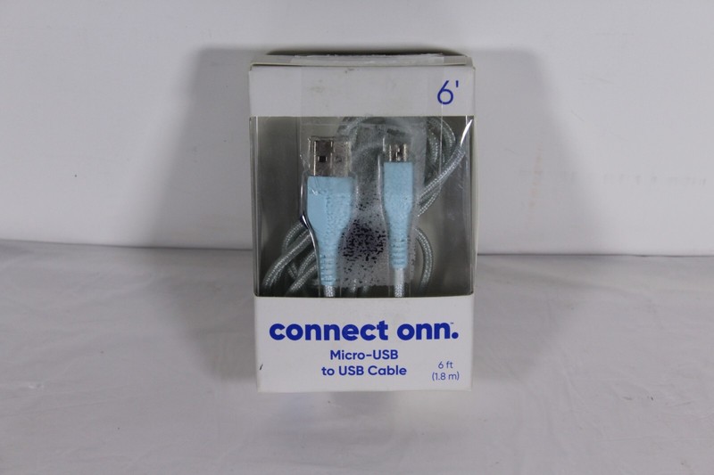 CONNECT ONN MICRO-USB TO USB CABLES 6ft CABLE Light Blue Brand New