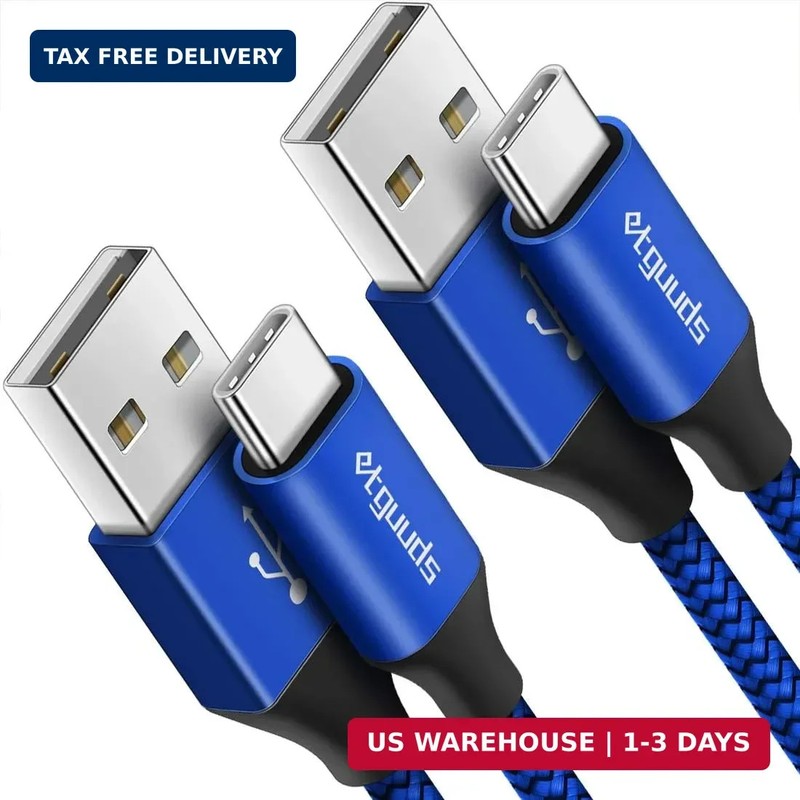 etguuds USB to USB C Cable 3ft, 2-Pack USB A to Type C Charger Cord Fast Chargin