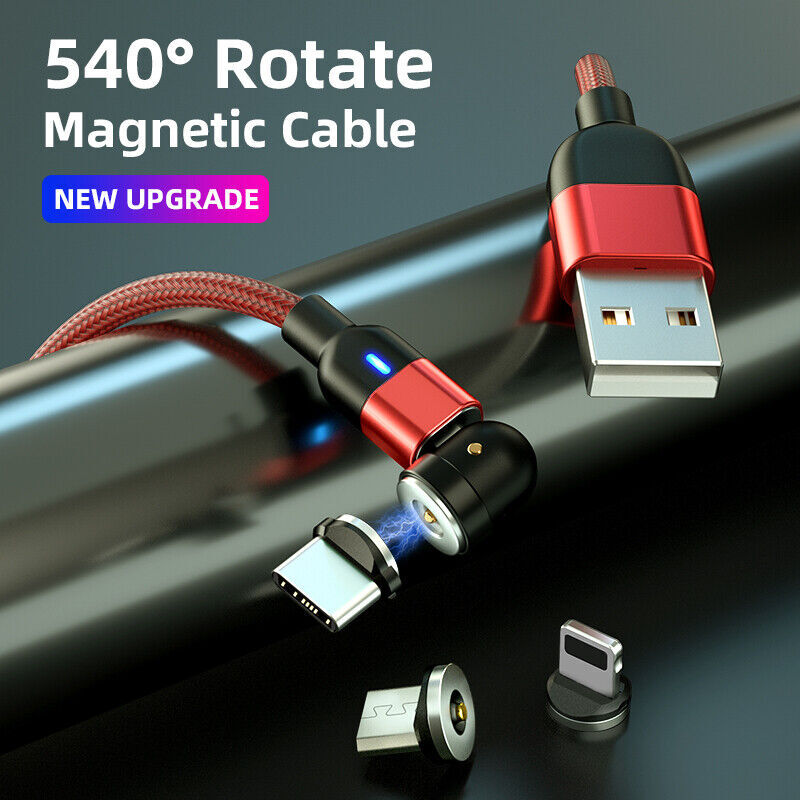 180°+360° Rotate Magnetic Charger Cable Phone Fast Charging Type C Micro USB IOS gallery
