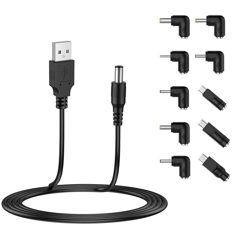USB to DC 5V Power Cord, Universal DC 5.5x2.1mm Plug Jack Charging Cable with... gallery