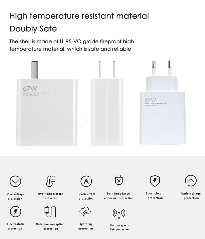 Xiaomi 67W Quick Wall Charger Adapter 6A Cable Redmi Note11/12Pro K40s K50 K60 gallery