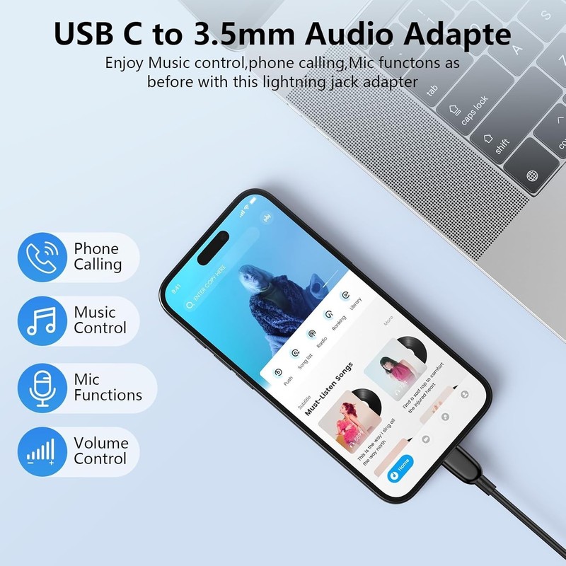 1 USB-C Type C Adapter Port to 3.5MM Aux Audio Jack Earphone Headphone Cable USB gallery
