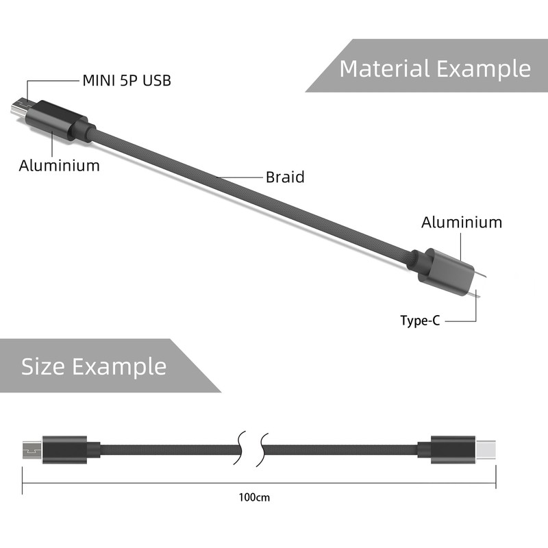 USB C to USB Mini B 5 Pin Charging Cable Compatible with Digital Camera gallery