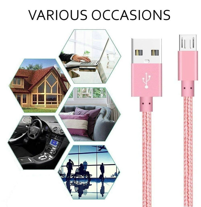 Short Micro USB to USB Fast Charger Cable Cords, High Speed Data and Charging... gallery