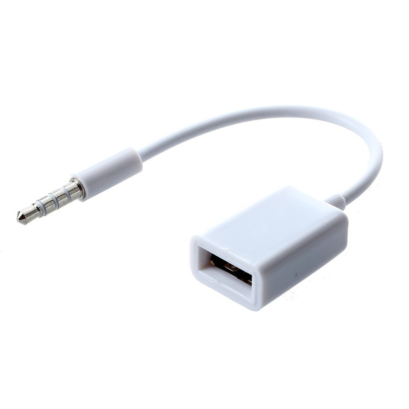 Car MP3 3.5mm Male AUX Audio Plug Jack To USB 2.0 Female Converter Cable5237