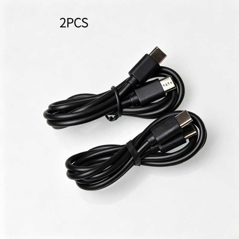 2-Pack 65W Type-C to Type-C Super Fast PVC Charging Cables for iPhone Android