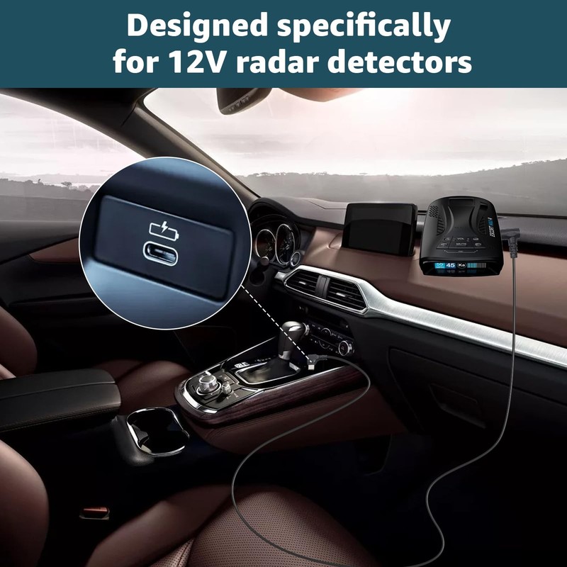 Hodeoo USB C to DC3.5 for Cobra Uniden Whistler Radar Detector Power Cord gallery