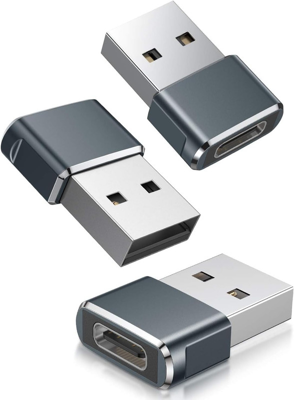 USB to USB C Adapter,iPhone 16 16e 15 Pro Max Charger Adapter 3Pack Type A Male