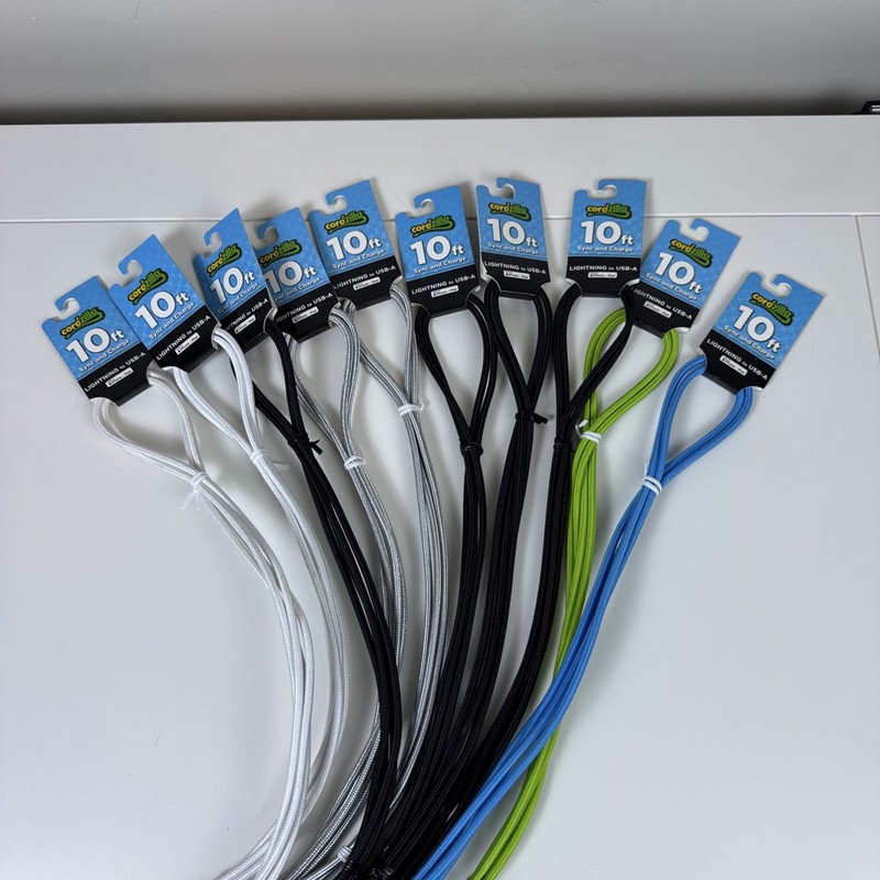 Micro USB-B to USB-A 10 ft Sync Charge Cable 5 Colors 10 pack gallery