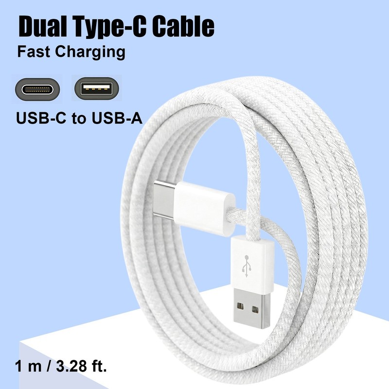 USB A to USB C Quick Charging Cable Cord Nylon Data Sync Charger 3.28FT 480Mbps gallery