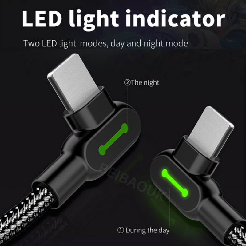 3 Pack Mcdodo 90 Degree USB Cable LED Fast Charge Data For iPhone X iPad Charger gallery