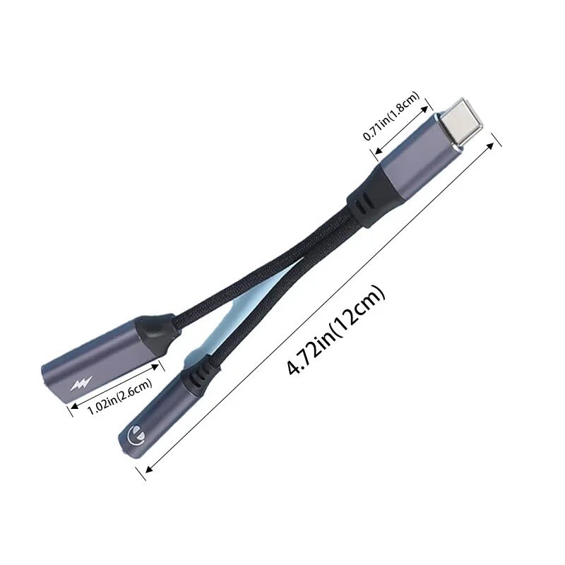 2-in-1 USB-C to 3.5mm Audio Adapter – Charge & Listen Headphone Jack Splitter gallery